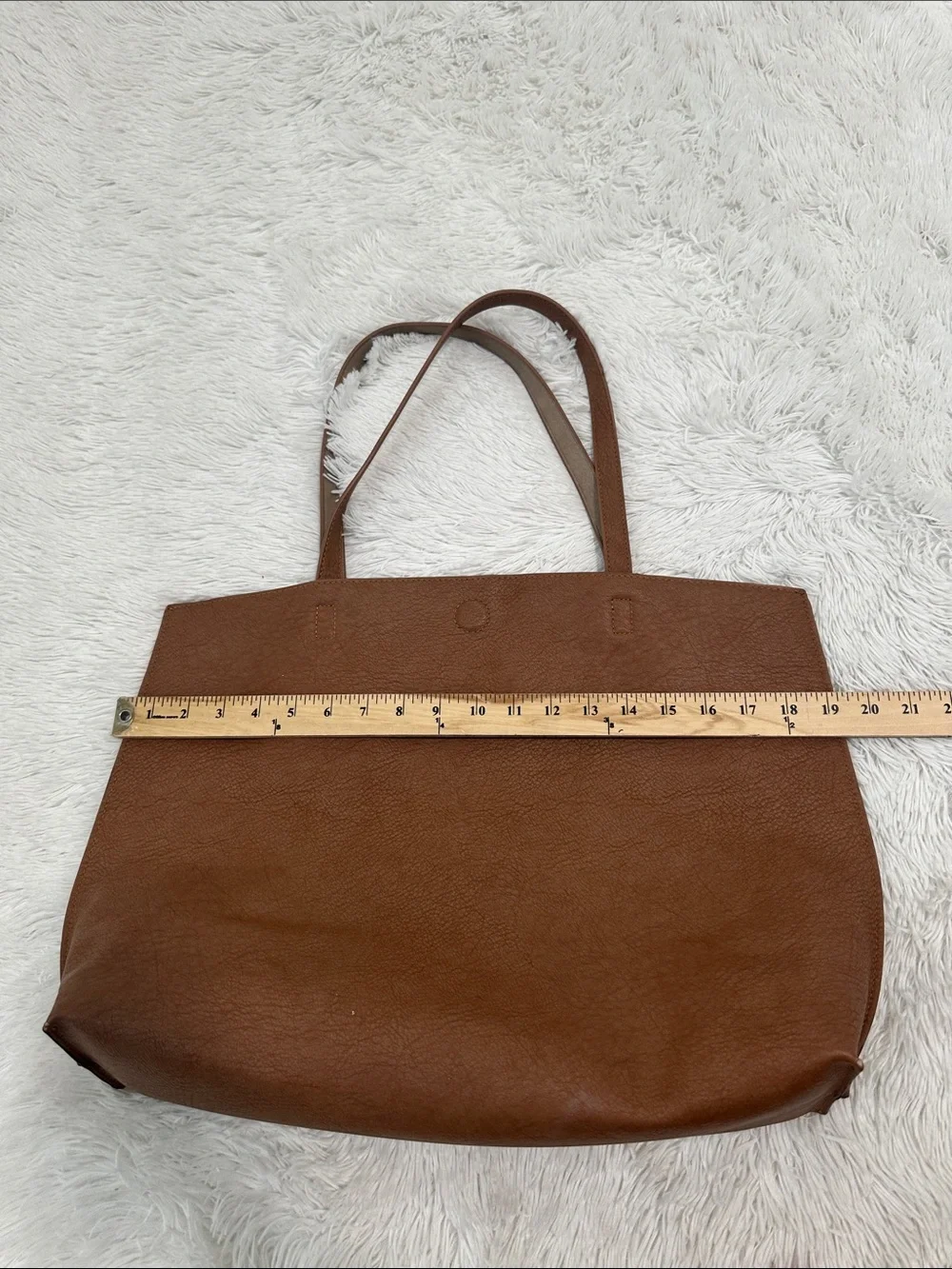 🟣 Large Faux Leather Tote Bag